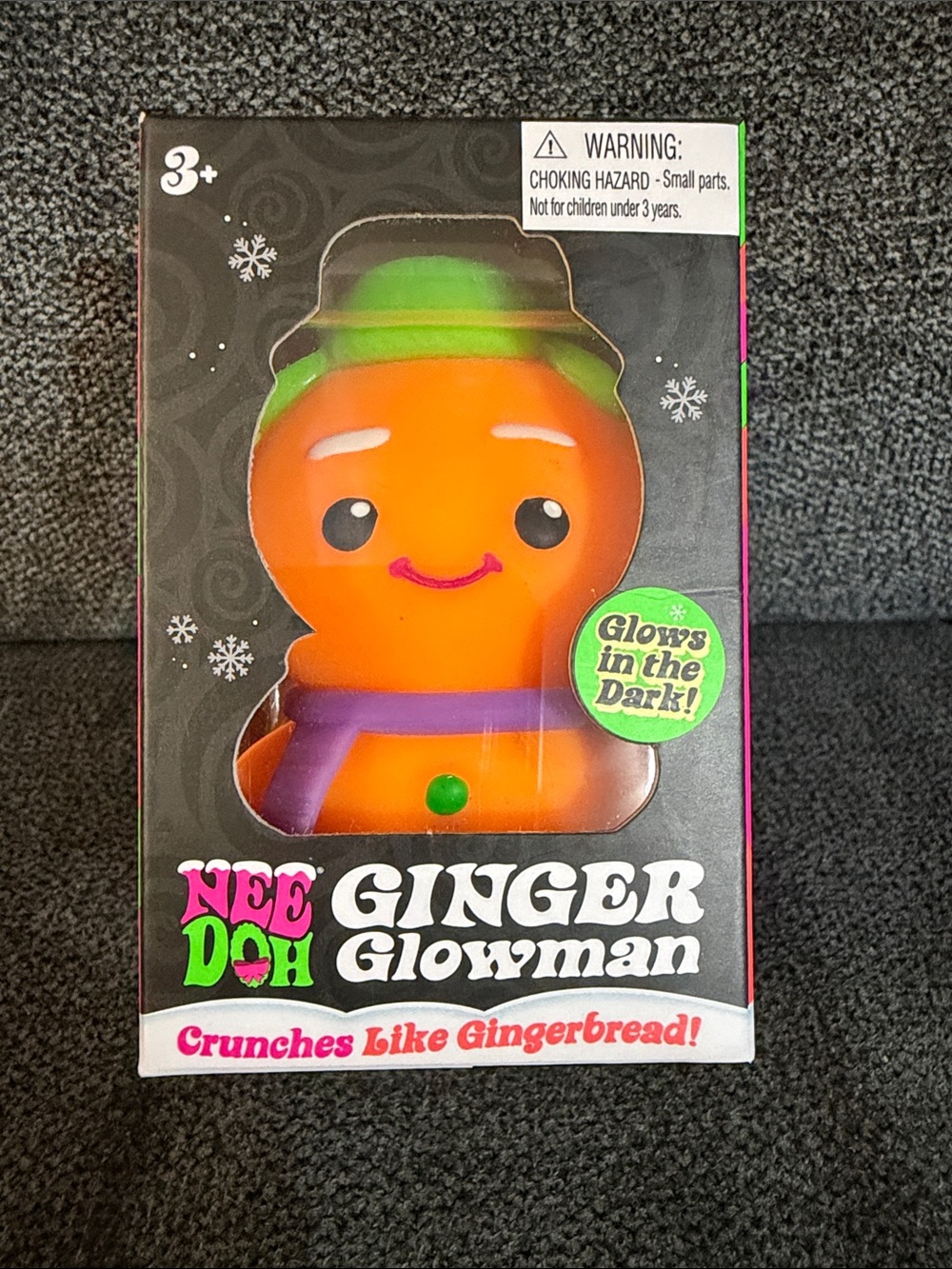 NeeDoh Squishmas ULTRA RARE Ginger Glowman-Orange Glow-in-the-Dark Squishy. - Picture 7 of 7